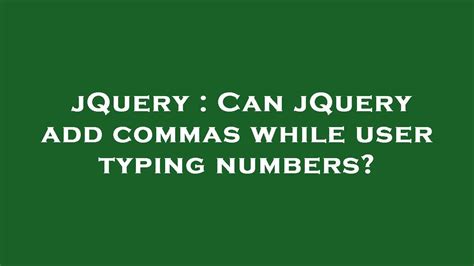 jQuery Add Commas to Numbers .